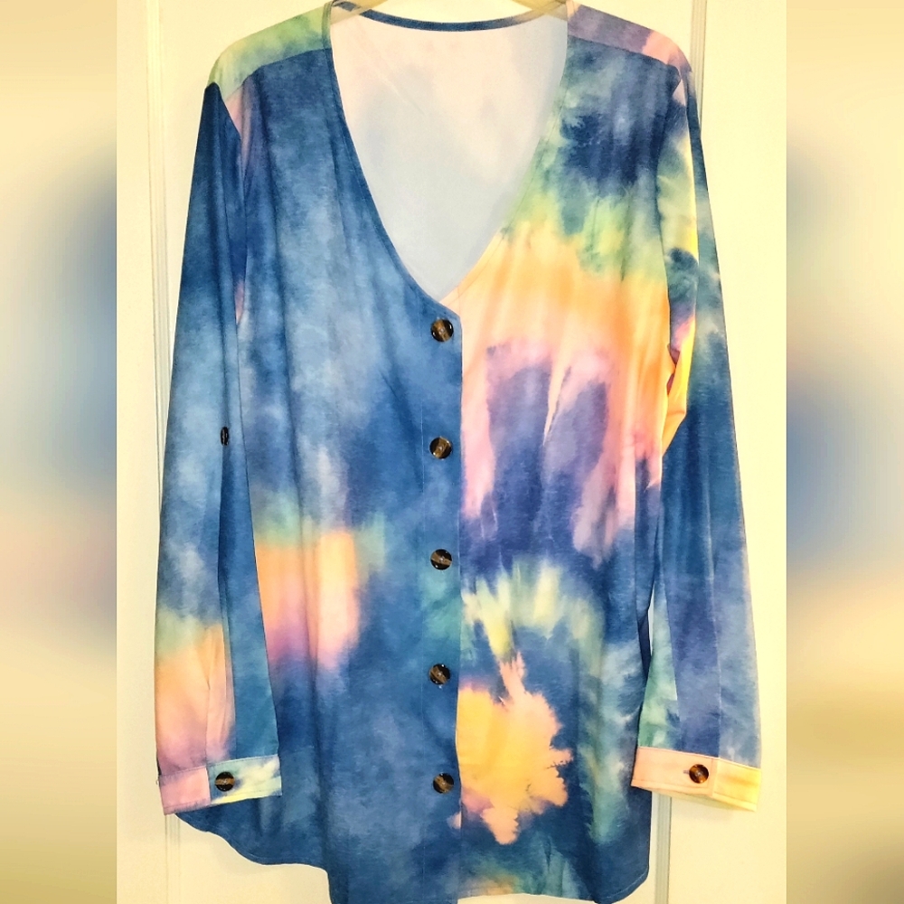 Pastel button up top new without tags